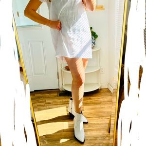 🤠Jeffrey Campbell White Leather Cowgirl Boots